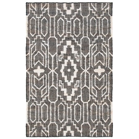 Safavieh 5 x 8 ft. Natural Fiber Contemporary Rectangle Area Rug, Black & Ivory NFB750Z-5
